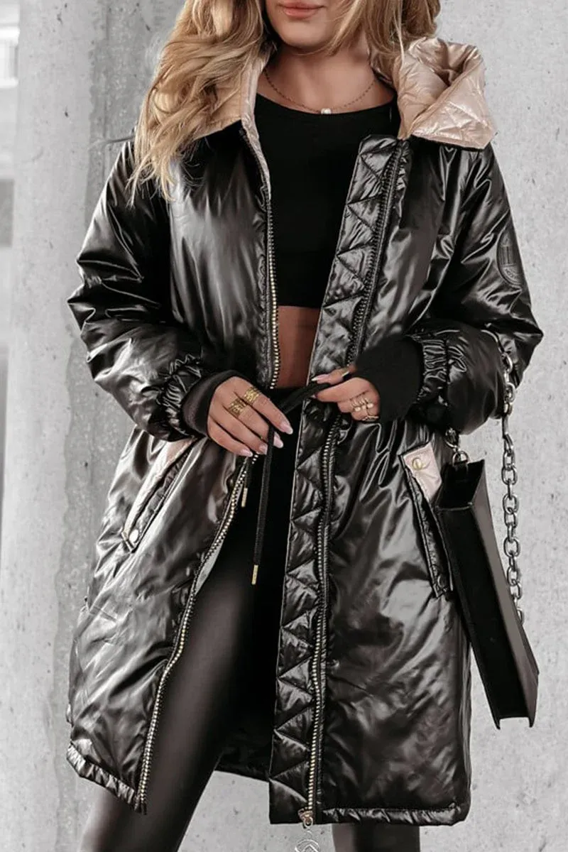 Women's Winter All-in-one Zip-up Hooded Thick Coat